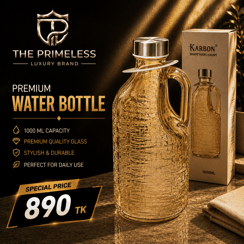 Elegant Textured Glass Water Bottle – 1000ml