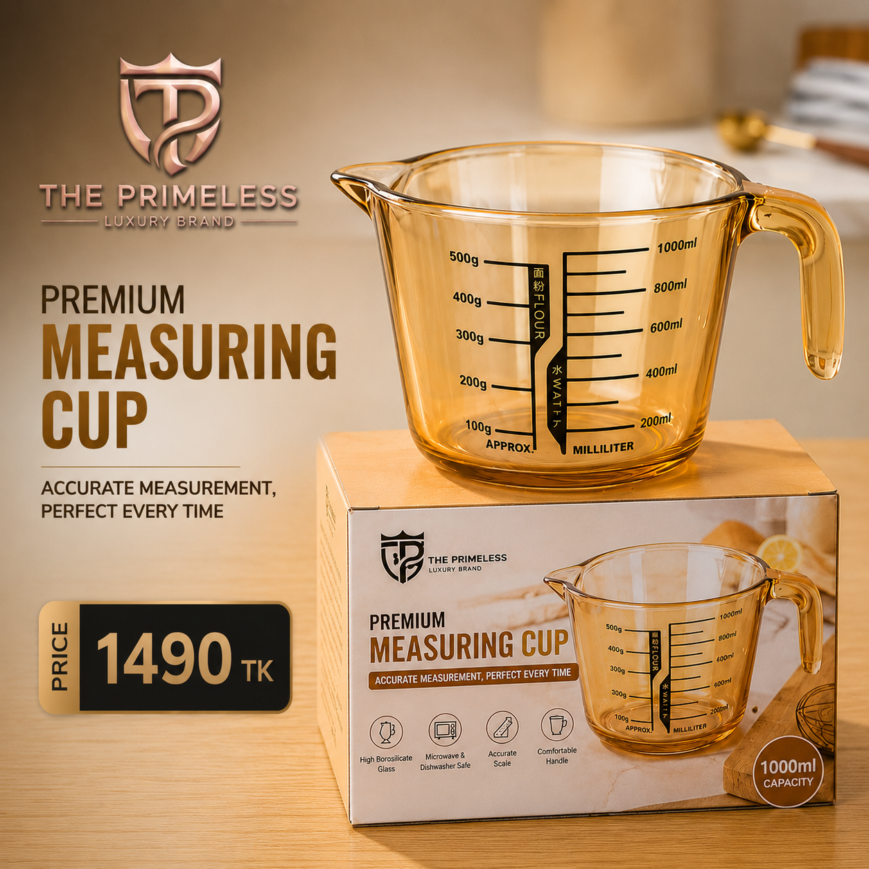 Premium Glass Measuring Cup – 1000 ML