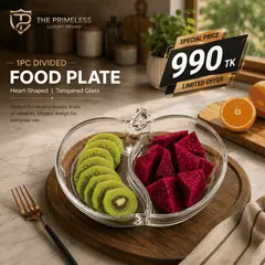 Heart-Shaped Divided Glass Fruit Plate