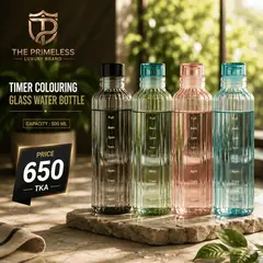 Time Marking Glass Water Bottle